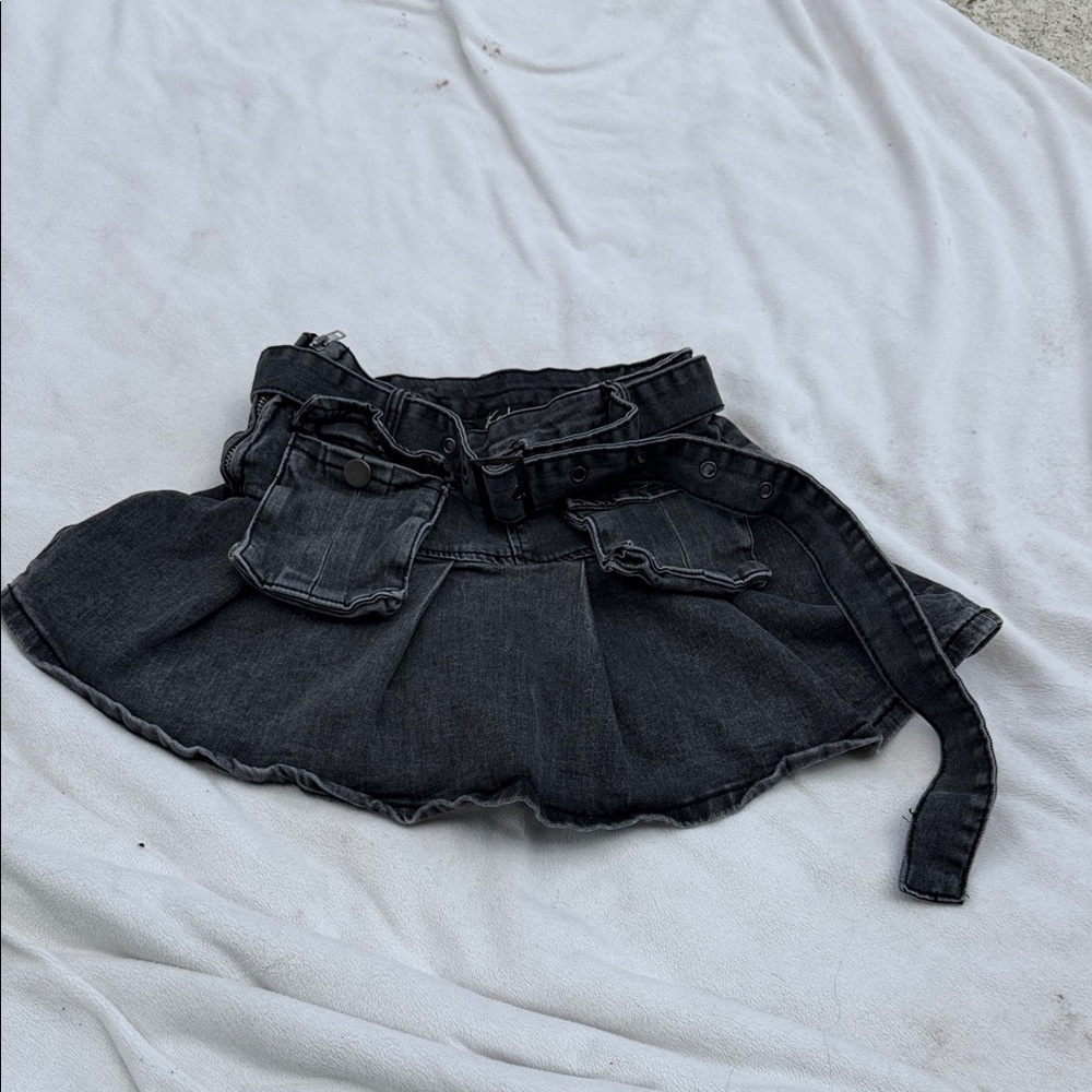 Edgy Black Mini Skirt with Belt